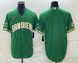 Mens San Diego Padres Blank Green Cool Base Stitched Baseball Jersey->san diego padres->MLB Jersey